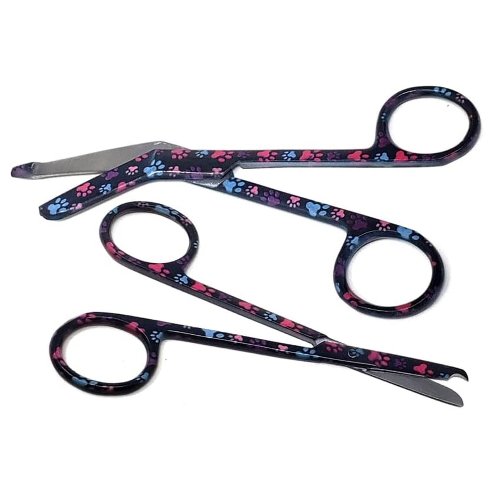 Black Multi Paws Lister Bandage Scissors + Suture Scissors