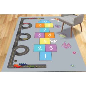 Alfombra de Juego Hopscotch: Decoración de Habitación Infantil Impresa en 3D, Alfombra de Chenilla - Product Image 3
