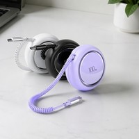 Kabel USB C ke USB C 100W Retractable PD 5A Pengisian Cepat, Kabel Data Spiral untuk Laptop dan Ponsel OEM
