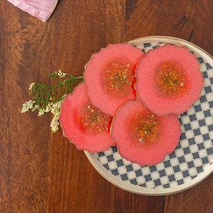 แผ่นรองแก้วเรซิ่น ดีไซน์เฉพาะตัว ลายหินอ่อน พร้อมขอบชุบทอง สำหรับกาแฟและชา - Product Image 3