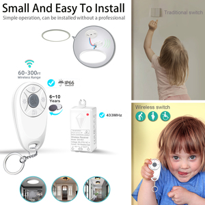 Bộ điều khiển đèn LED không dây IP66 3 đèn trong 1 điều khiển từ xa với công suất tối đa 1000W, dòng điện 10A, bộ thu không dây - Product Image 5