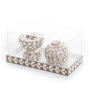 <b>Top</b> Selling Shell Burner with Acrylic Cover New Arrival Mother of Pearl Inlay Mubkhar burner Set Box for Ramadan Eid Party - Product Image 5