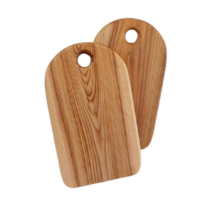 Planche à découper en bois pour couper les légumes, vernis à bois bicolore fini avec poignée pour la cuisine, planche à fromage en acier inoxydable - Product Image 4