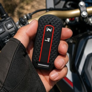 Funda de Silicona para Llave de Honda PCX 125 150 160 ADV 150 160 Forza <span class=keywords><strong>SH300</strong></span> <span class=keywords><strong>Scooter</strong></span>, Carcasa para Llave Inteligente de 2 Botones, Color Negro y Rojo - Product Image 4