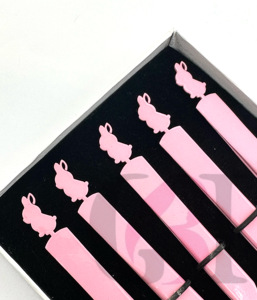 Pince à épiler pour extensions de cils de haute qualité en acier inoxydable antistatique 10 mm avec revêtement en poudre rose clair et pointe argentée, instrument de beauté - Product Image 3