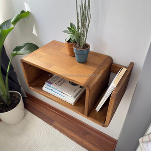 KALATRI Mesita de noche moderna de madera ecológica hecha a mano con opciones de cajón personalizables Almacenamiento flotante montado en la pared - Product Image 2