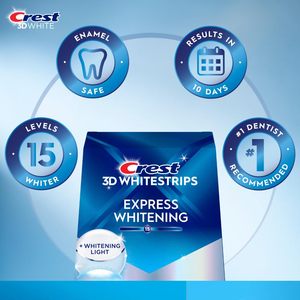 Crest 3D Whitestrips Express Blanchiment + Lumière LED – Kit de Blanchiment Dentaire, 1 Lampe + 10 Traitements, Chaque traitement comporte 1 bande supérieure et 1 bande inférieure - Product Image 4