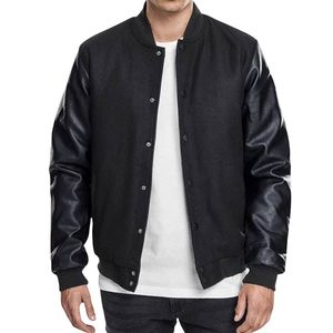แจ็กเก็ตเบสบอลสำหรับผู้ชายเสื้อแจ็กเก็ตกันหนาวแบบลำลองปกตั้งมีหลายสี - Product Image 2