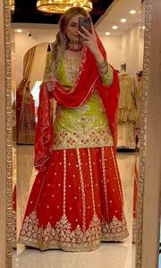 Punjabi estilo Georgette seda Modal Salwar Kameez mangas largas diseño bordado fiesta festiva desgaste de alta calidad - Product Image 3