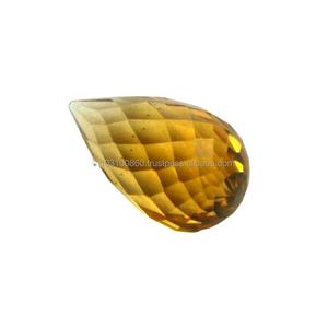 Piedra preciosa para la fabricación de colgantes Piedra cortada Briolette Citrino Color amarillo Piedra preciosa natural Precios de fábrica al por mayor Citrino brasileño - Product Image 5