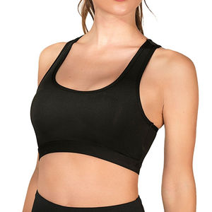 Professional Logo-Designed Women's Sports Fitness <b>Bras</b> High Stretchable Scoop Neck <b>Racerback</b> Seamless Workout Training Simple - Product Image 3