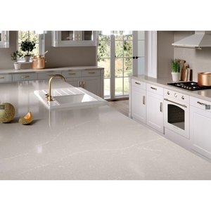 Placa de Cuarzo Plateado Desértico - Diseño Moderno, Resistente al Agua, para Aplicaciones en Paredes de Cocina, Gran Formato 1600x3200mm, 20/30mm, Acabado Gamuza - Product Image 5