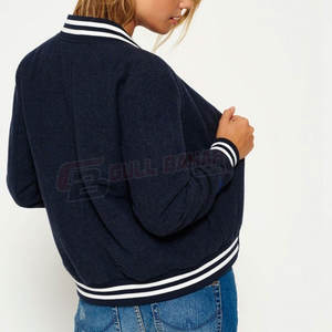 แจ็กเก็ตมีไหล่ตก, แจ็กเก็ตทีมมหาวิทยาลัยทรงสลิมฟิตลำลองสำหรับผู้หญิง - Product Image 6