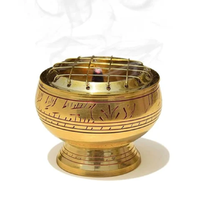 โคมไฟอโรมาทองเหลืองตัวกระจายน้ำมันหอมระเหยที่เผาน้ำมันหอมระเหยที่มีด้ามจับอุปกรณ์ตกแต่งทำด้วยมือสำหรับบ้าน - Product Image 5