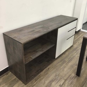 Contemporary 3-<b>Drawer</b> Metal File Cabinet 160x45x63cm Rubber Wood with Adjustable Feature for <b>Workshop</b> or Gym THS68017 - Product Image 6