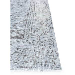 Tapis en laine noués à la main gris et noir vintage pour la maison - pour salon, couloir, chambre d'adolescent, motif médaillon rectangulaire abstrait fait main - Product Image 4