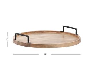 Elegant Customized Size Wooden Serving <b>Tray</b> Unique Bamboo Design Handmade Decorative Metal <b>Tray</b> for Dessert & Food Serving Home - Product Image 3