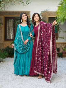 2024 été nouvelle mode filles longue grande taille col rond lourd 3mm séquence broderie travail Festival tissé robe Duptta Hevy Duptta - Product Image 5