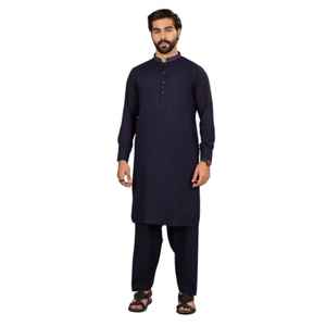 Derniers ensembles de shalwar kameez pour hommes pakistanais tendance et décontractés pour l'hiver, vêtements de fête de l'Aïd, vêtements de mariage, polyester/coton respirant - Product Image 1