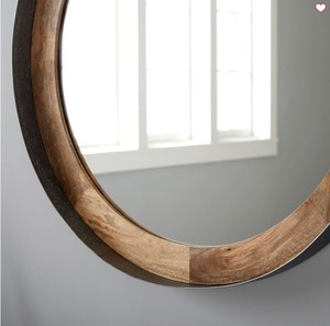 Nouveau miroir mural rond en bois 2026, dernière collection, décoration intérieure en bois avec verre à motifs, prix de gros disponible pour les acheteurs en gros - Product Image 5
