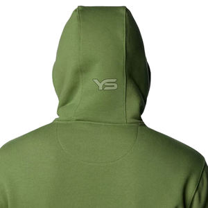 เสื้อมีฮู้ดสีเขียวสำหรับผู้ชาย, เสื้อสวมหัวสไตล์สีพื้นพิมพ์ผ้าไหมแบบดิจิตอลผ้าทอ - Product Image 6