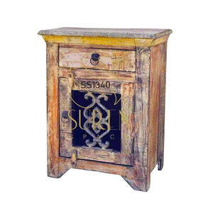 Fournisseur indien de meubles de chambre à coucher de qualité supérieure, meubles de chevet en bois à porte unique en fonte faits à la main au prix d'usine - Product Image 1