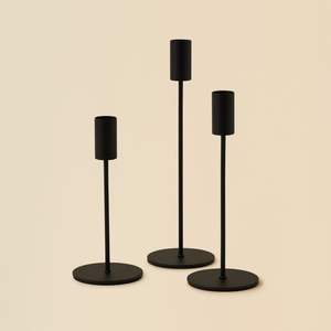 Portavelas de base y parte superior redonda negra de prestigio con soporte de iluminación de Evento de llegada brillante radiante para decoración y fiesta - Product Image 1