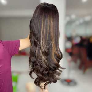 Perruque brune rebondissante de haute qualité Super Double Drawn Perruque à fermeture frontale Brun clair 100% Cheveux humains vietnamiens de haute qualité 2025 - Product Image 4