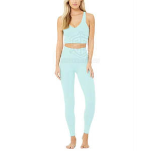 Conjunto de Yoga transpirable Reversible 2025 para mujer, patrón sólido sin costuras de alta calidad, cintura elástica ecológica de talla grande en oferta - Product Image 2