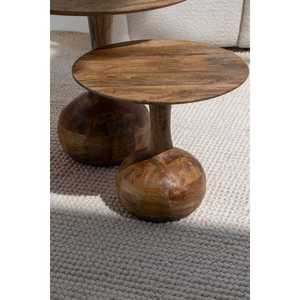 Centro de anidación de madera maciza contemporánea Elio, mesas redondas para comedor y sala de estar, muebles para el hogar - Product Image 2