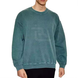 Suéter de algodón suave lavado ácido sólido personalizado sudadera de alta calidad transpirable de secado rápido al por mayor cantidad a granel estilo callejero - Product Image 1