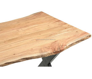 Table à manger contemporaine en bois massif pour la salle à manger, table à manger moderne en bois pour la maison, la cuisine, les restaurants - Product Image 4