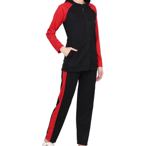 Conjunto Deportivo de Dos Piezas para Mujer, Chaqueta con Cierre Frontal y Pantalones de Corte Regular, Bordado Sólido, Estilo Vintage, Ropa de Entrenamiento - Product Image 4