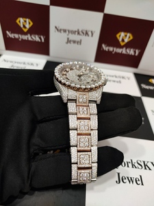 Hip Hop de lujo de moda de esfera redonda VVS diamantes moissanite relojes para hombres relojes mecánicos Real Moissanite relojes de diamantes - Product Image 3