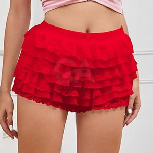 Short à volants pour femmes Short élégant et tendance pour femmes Design féminin à volants Short décontracté et chic pour femmes - Product Image 3