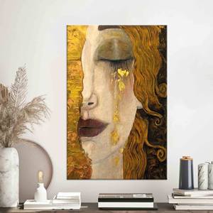 Impression sur toile personnalisée : Les larmes d'or de Gustav Klimt, toile encadrée - Product Image 1