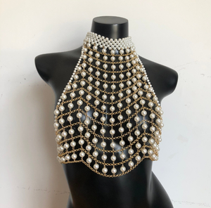 Collier de perles de verre de couleur blanche, nouveau, en perles d'eau douce naturelles, design incroyable à prix abordables - Product Image 4