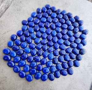 Lote al por mayor de piedras preciosas naturales de lapislázuli afgano, cabujón de corte ovalado y rosa, Parte posterior plana, fabricación de joyas finas hechas a mano - Product Image 2