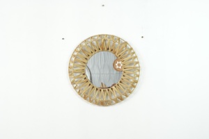 Meilleure collection de miroirs en jacinthe d'eau miroir de salon mural lumineux meubles de salle à manger tissés à la main durables - Product Image 3