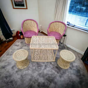 Vente directe d'usine nouveau style de canapé en osier à motif de canne de bambou meubles de salon de salle à manger d'extérieur d'intérieur - Product Image 2