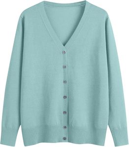 Cardigan Pull de Noël Femme 2024 Manches Longues Boutonné Col V Classique Vêtement d'extérieur Hiver Tendance Laine/Acrylique - Product Image 5