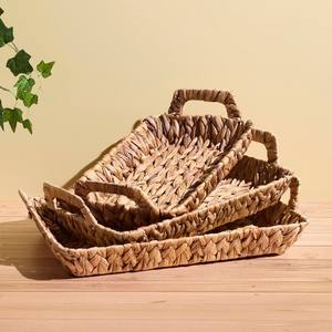 Accessoire de rangement de table, plateau de vanité fait à la main, plateau de présentation et de service en jacinthe d'eau, vente en gros - Product Image 2