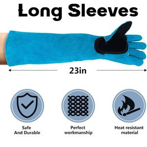 Guantes DE SEGURIDAD DE CUERO PU para control de animales, cierre extraíble impermeable, Color personalizable/tamaño, estilo de uniforme de Hospital para entrenamiento - Product Image 5