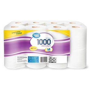 คุ้มค่ามาก1,000แผ่นต่อม้วนกระดาษชำระ16ม้วน - Product Image 1