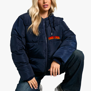 2025 recién llegado hecho a medida invierno diseño elegante cálido grueso teñido Algodón ligero burbuja chaqueta mujer remache de gran tamaño - Product Image 1