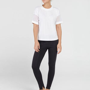 Costume En Gros Tissu 100% Coton Uni Pour Impression personnalisée Crop Top Femmes Rond-Cou T-Shirts - Product Image 3