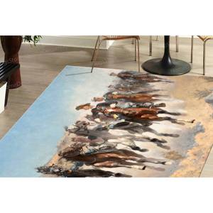 Alfombras de Animales, Alfombra de Felpa Suave No Tejida con Diseño de Caballos de Juguete de The Fourth Troopers - Product Image 3