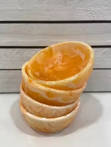 Cuenco de resina artístico hecho a mano con patrones de colores inspirados en el océano Cuenco decorativo único para un estilo interior elegante - Product Image 5