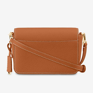 Bolso Bandolera de Cuero Genuino para Mujer, Diseño Minimalista con Patrón de Lichee, Correa Única, Cierre de Broche, Color Bronceado, para Uso Diario en Todas las Estaciones - Product Image 4