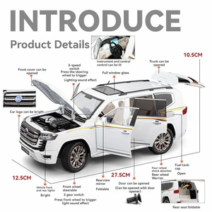 รถโมเดลโลหะ Chokha Vesh Land-Cruiser LC300 ขนาด 1:18 รถ SUV หรูหรา ประตูเปิดได้ พร้อมเอฟเฟกต์เสียงและแสง - Product Image 4